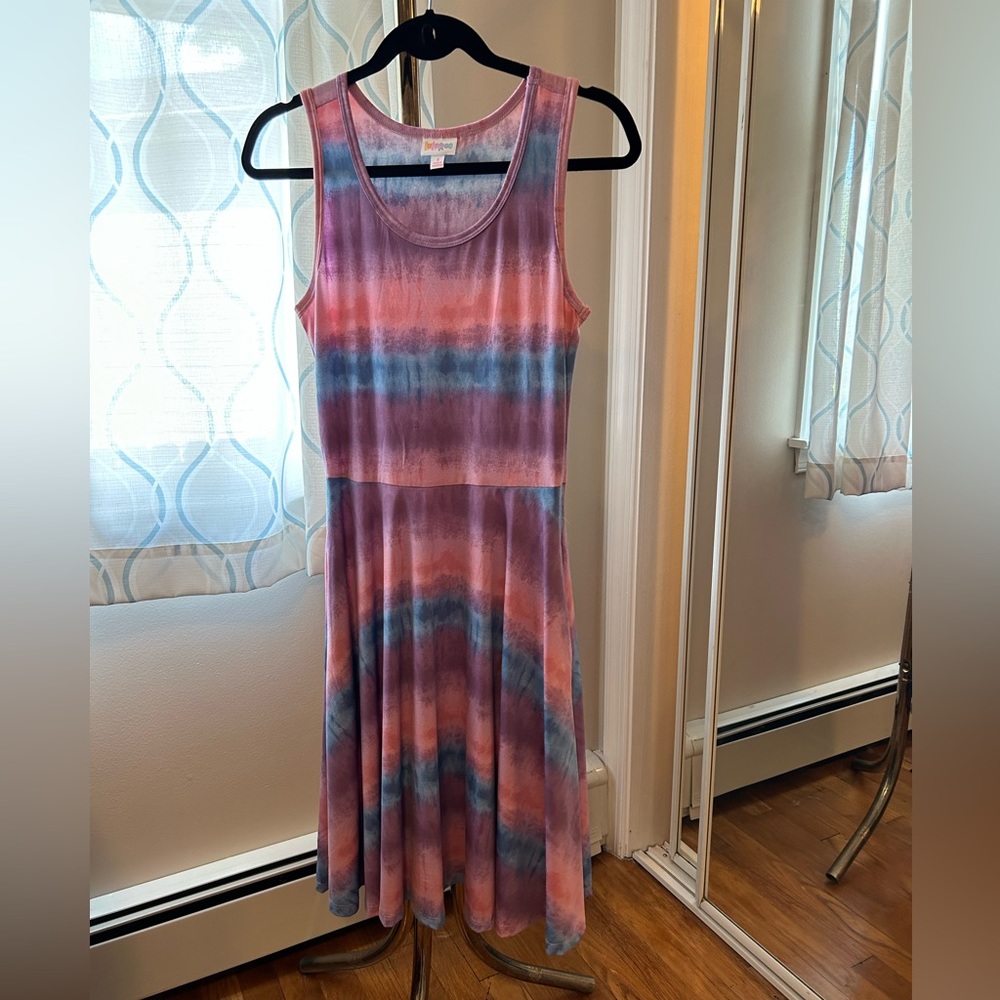 LulaRoe Nicki dress- size small- pink, blue and purple - A Line